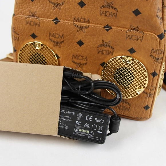 MCM x WIZPAK Cognac Brown Backpack Limited Edition with Dust bag & Shopping Bag - Picture 9 of 11